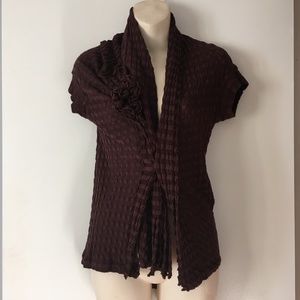 YOHJI YAMAMOTO Burgundy Brown Cotton Knit Quirky Sweater 2 M